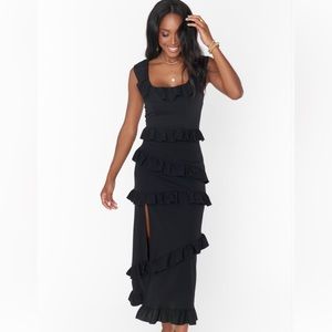 NWT Show Me Your Mumu Black Stretch Greta Dress, Size XL